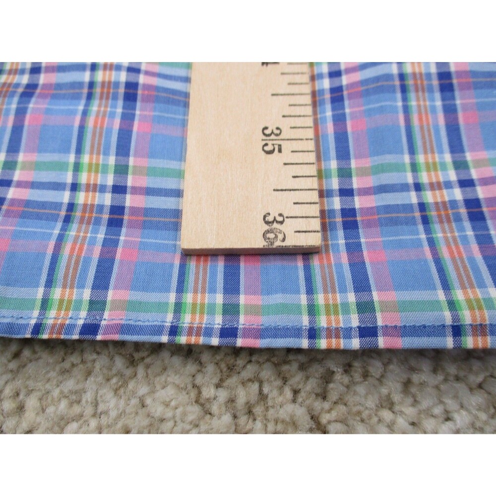 Ralph Lauren Shirt Men 3XLT Tall Blue Pink Plaid Cotton Preppy Casual Button Up - Picture 11 of 11
